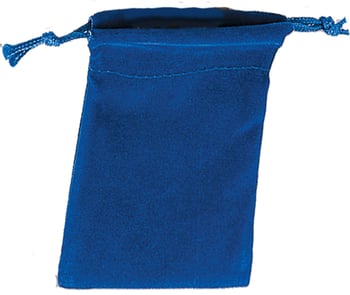 Velour Blue Drawstring Pouch