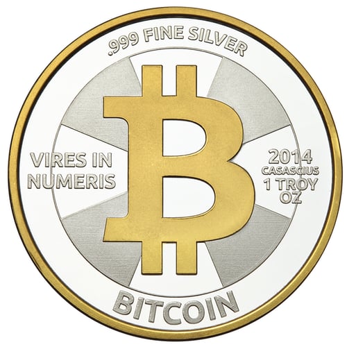 Enhanced Bitcoin .999 fine silver coin